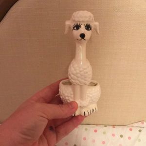 Vintage poodle lipstick holder